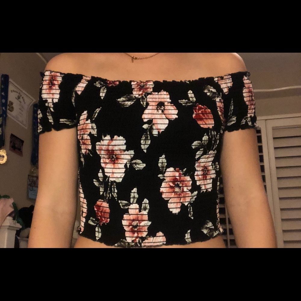 Kendall & Kylie floral off the shoulder top